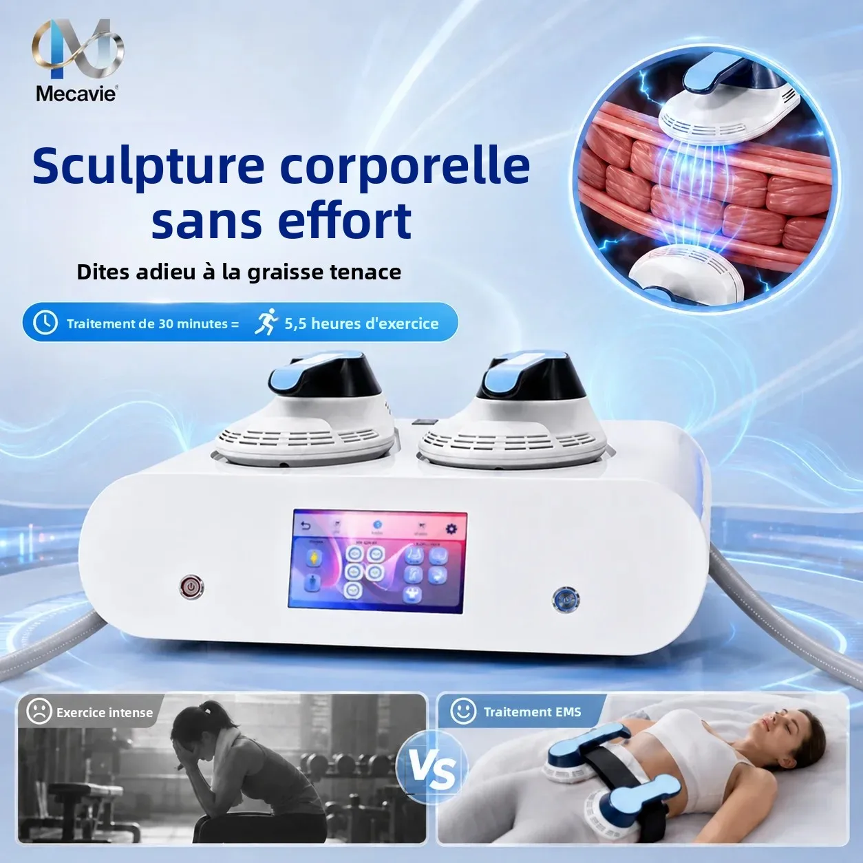 Machine de remodelage corporel EMS 6500W, stimulation électromagnétique, élimination des graisses, musculation, outil de beauté portable pour la maison ‌