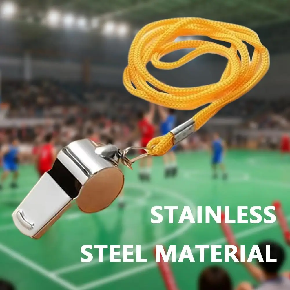 

Профессиональный свисток из нержавеющей стали с кольцом, спортивный свисток с громким звуком для судейского тренера, футбола, баскетбола, футбола, тренировок