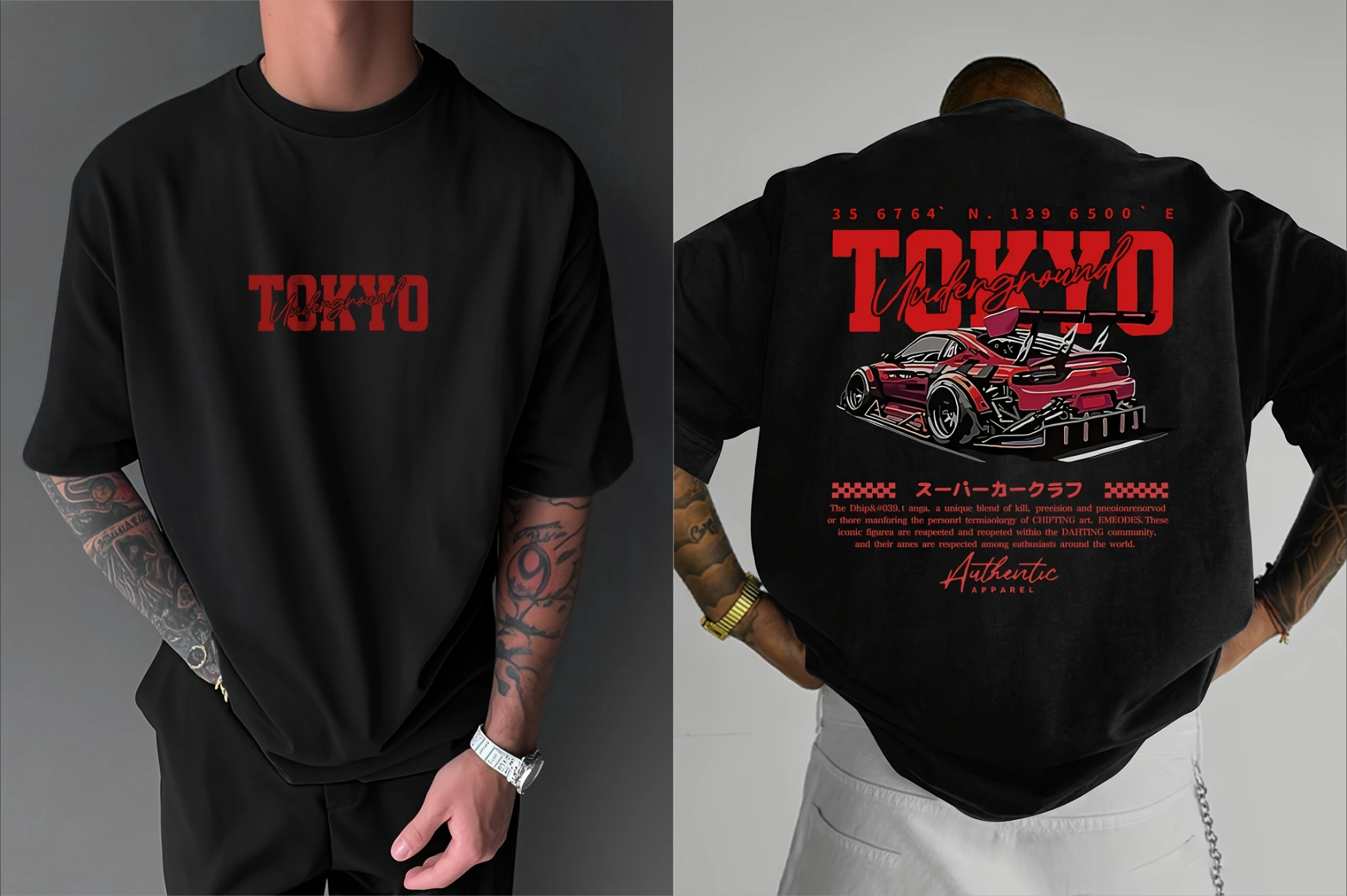 2026 Summer Men's Racing Car Graphic T Shirt Loose Fit Tee Tokyo Racing --- High-end Luxury Is for Both Men and Women Top Y2k