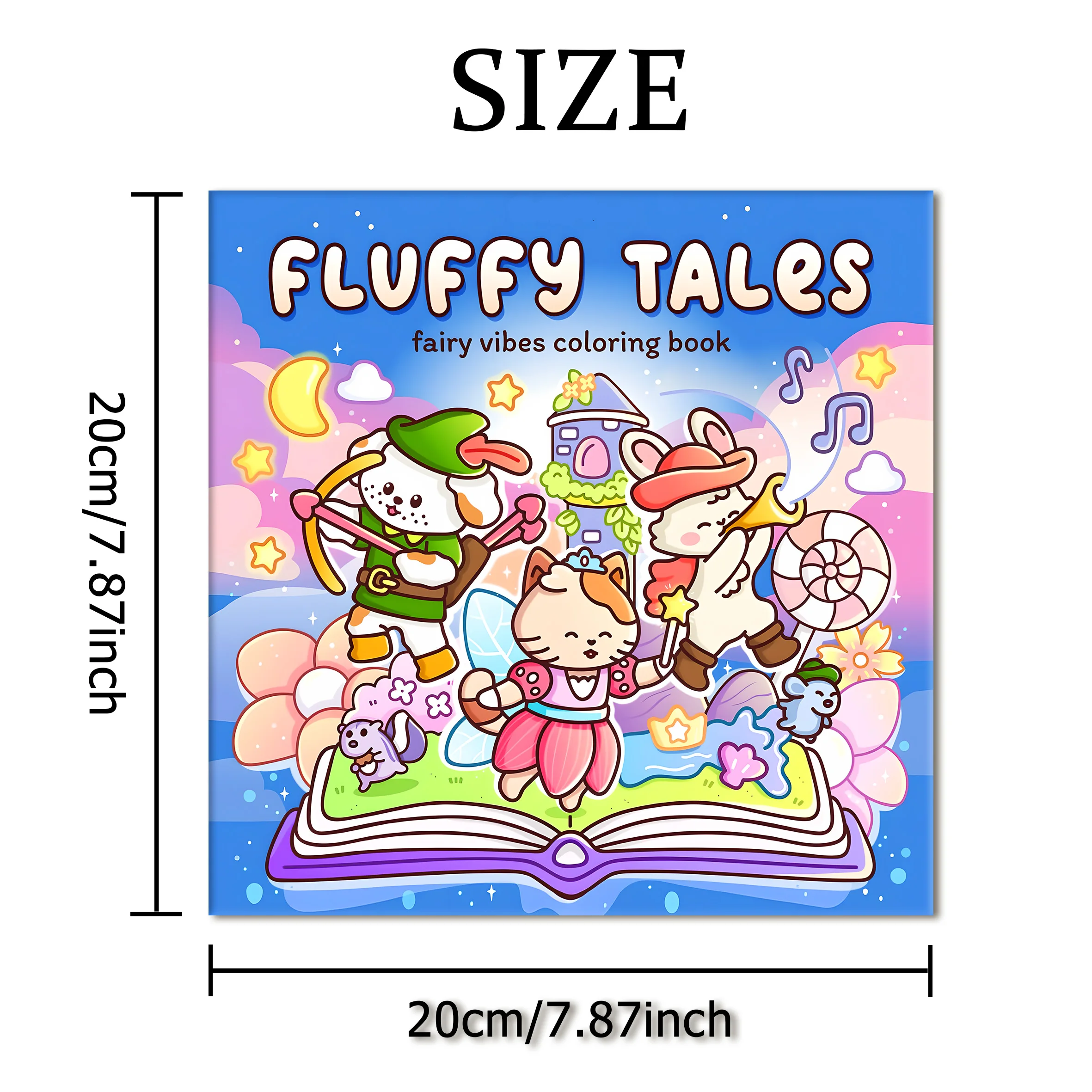 FLUFFY TALES Bold-easy Patterns Coloring Book for Adults Cute Drawing Book Perfect Gift for Party and Birthday