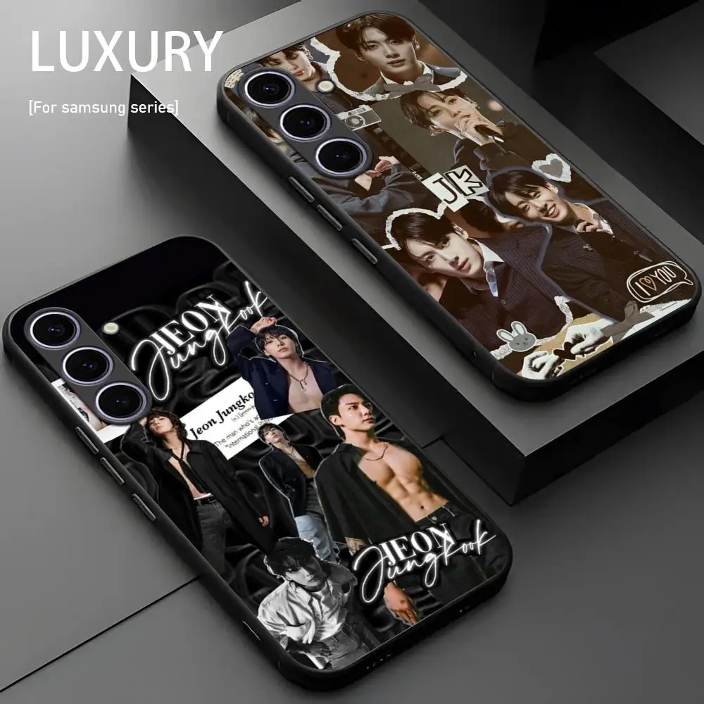 J-Jung-kook K-KPOP Korea Star Phone Case For Samsung Galaxy S25 S24 S23 S22 S21 S20 Plus Ultra Note20 Soft Black