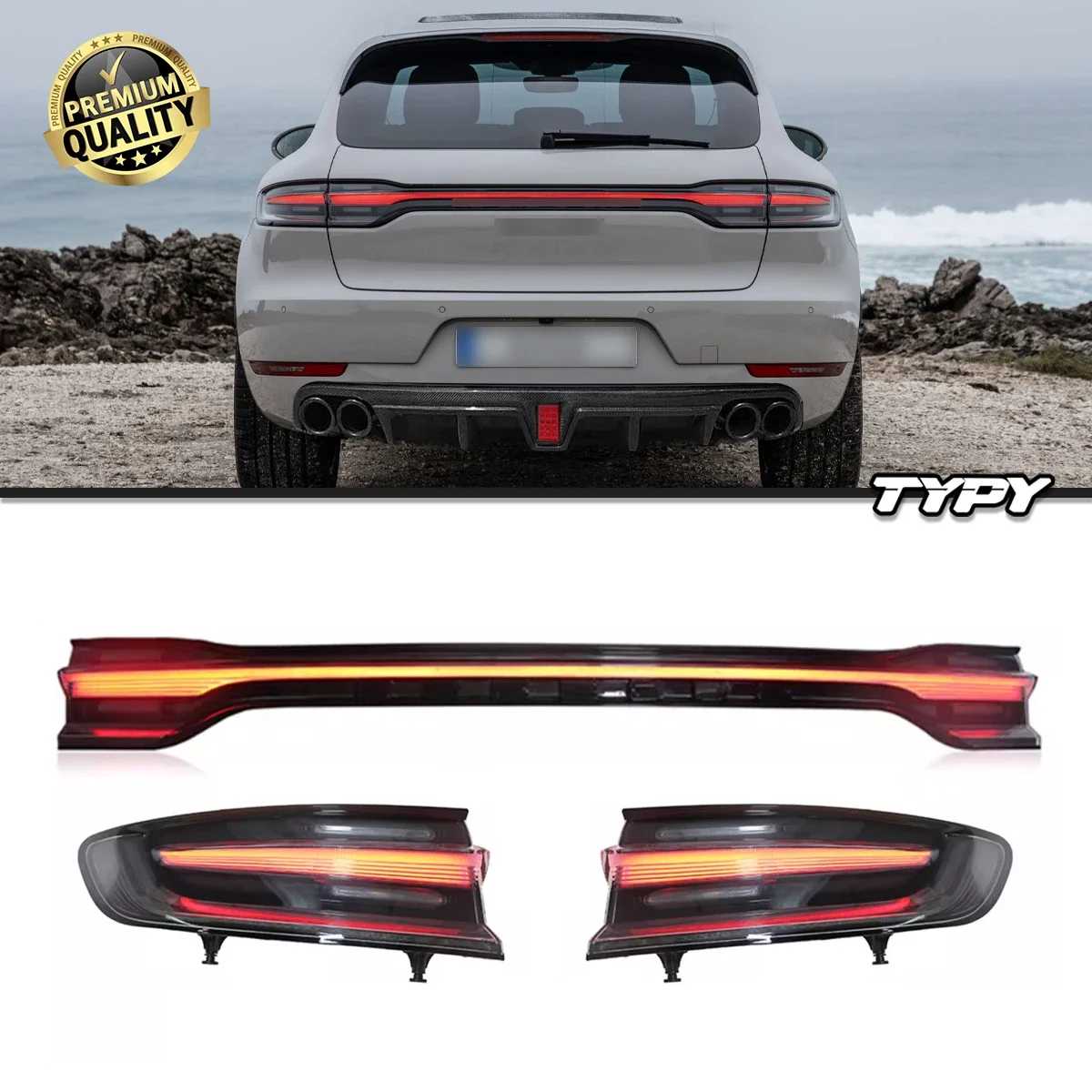 

Автомобиль для Porsche Macan задние фонари 2014-2017, обновление, модифицированный для нового DRL, динамический указатель поворота, светодиодный задний фонарь, автоаксессуары