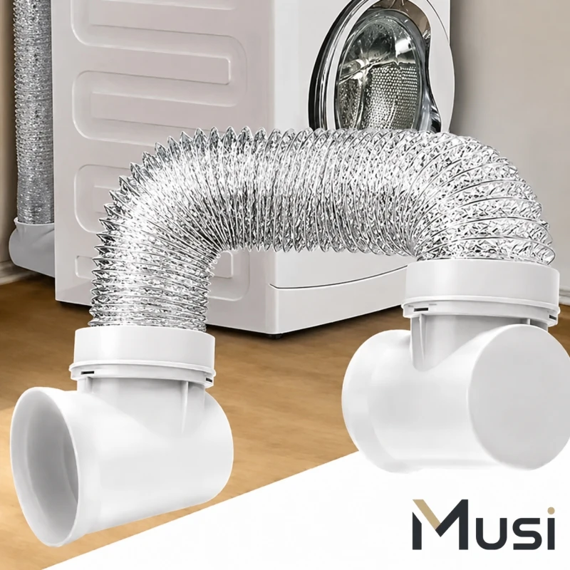 Dryer Vent Hose Kit Flexible Aluminum Exhaust Pipe with Connectors Coupling Adapter for Tumble Dryer Air Vent Replacement Home