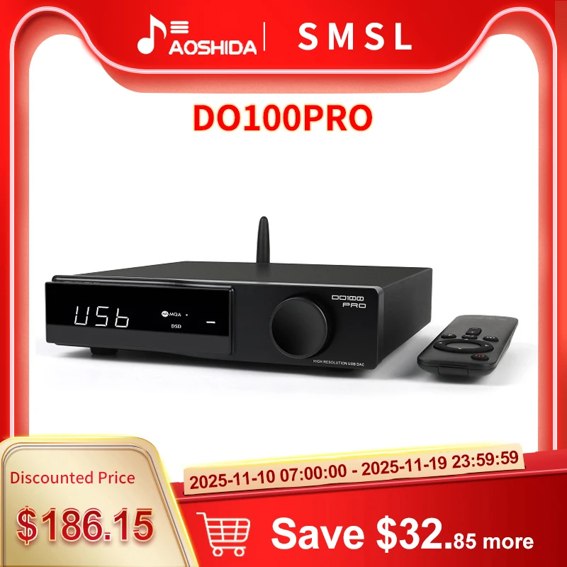 

SMSL DO100 Pro Hi-Res MQA DAC Dual ES9039Q2M Decoder Bluetooth5.1 DSD512 OPA1612 HDMI-ARC High End Digital DAC For PS5 DO100pro