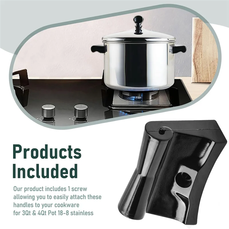 AT19-2Pcs Replacement Side Handle For 18-8 Tri-Clad,Pans And Lids (Pre 1994), For 3Qt & 4Qt Pot 18-8 Saucepan And Frying Pan