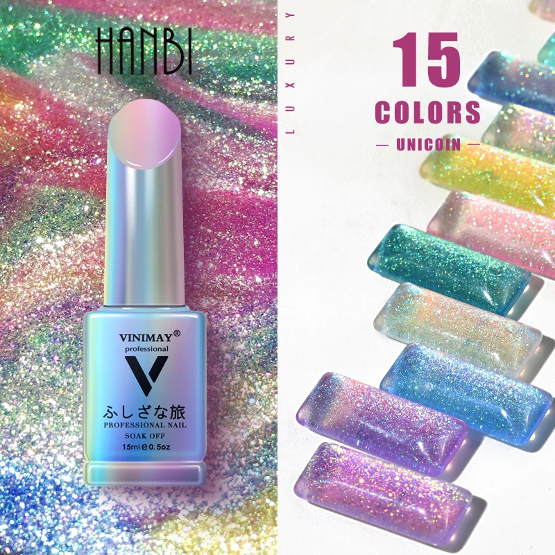 VINIMAY 15 Color Rainbow Fluorescent Gel Nail Polish Nail Gel Varnish Soak Off Gelpolish LED Gel Varnish Nail Art Lacque Prime