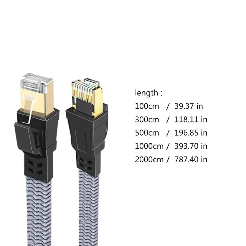 31BA Flexible Flat Cat8 Cable Internet 40 Gbps Transmisión Broteado RJ45 NETWORKING CIEN para servidor y nube