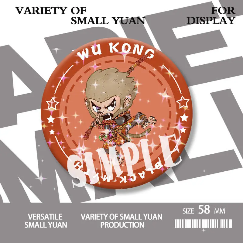 بروش أنيمي Wukong الأسطورة السوداء ، دبابيس كرتون ، ديكور ذاتي الصنع ، حقيبة ظهر ، إكسسوارات ملابس ، هدية عيد ميلاد الطالب