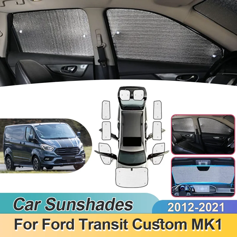 

Солнцезащитные шторки для Ford Transit Custom Tourneo MK1 2012-2021, полное затемнение лобового стекла, защита от УФ-излучения, автомобильные аксессуары