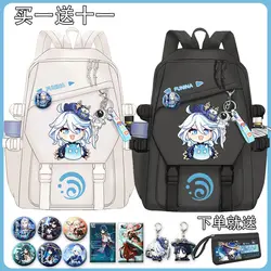 Anime Game GS Impact Cosplay Furina Focalors Merchandise School Bag Student Unisex Large High-capacity Backpack Cartoon