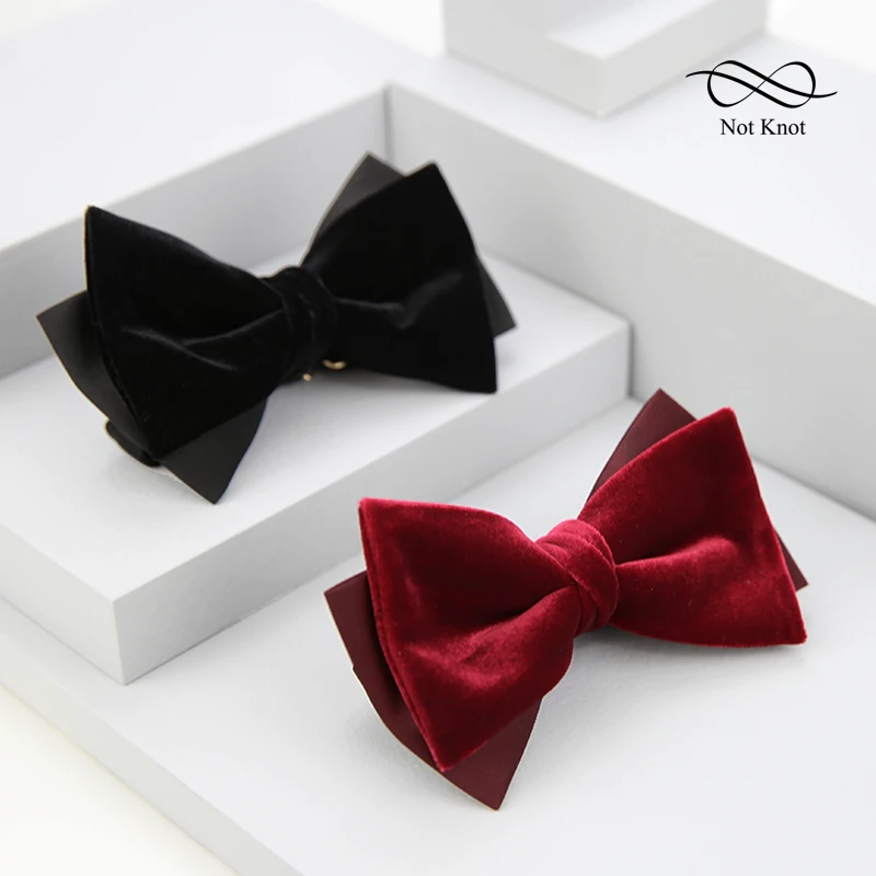notknot-luxury-british-style-wedding-tie-men's-black-wine-red-suit-formal-box-knot-tie-korean-style-pure-color-wool