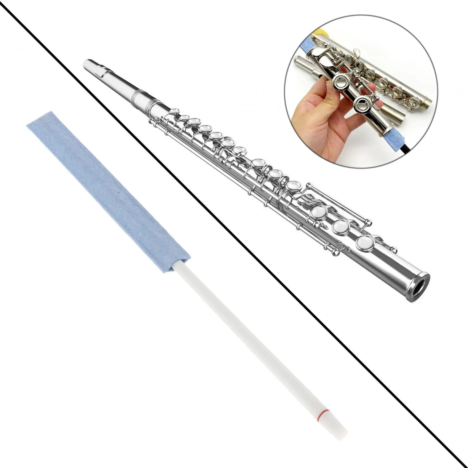 Flute Cleaning Rod Multifunctional Flute Maintenance Tool Durable Flute Polishing Cloth Flute Cleaning Tools for Clarinet Oboe