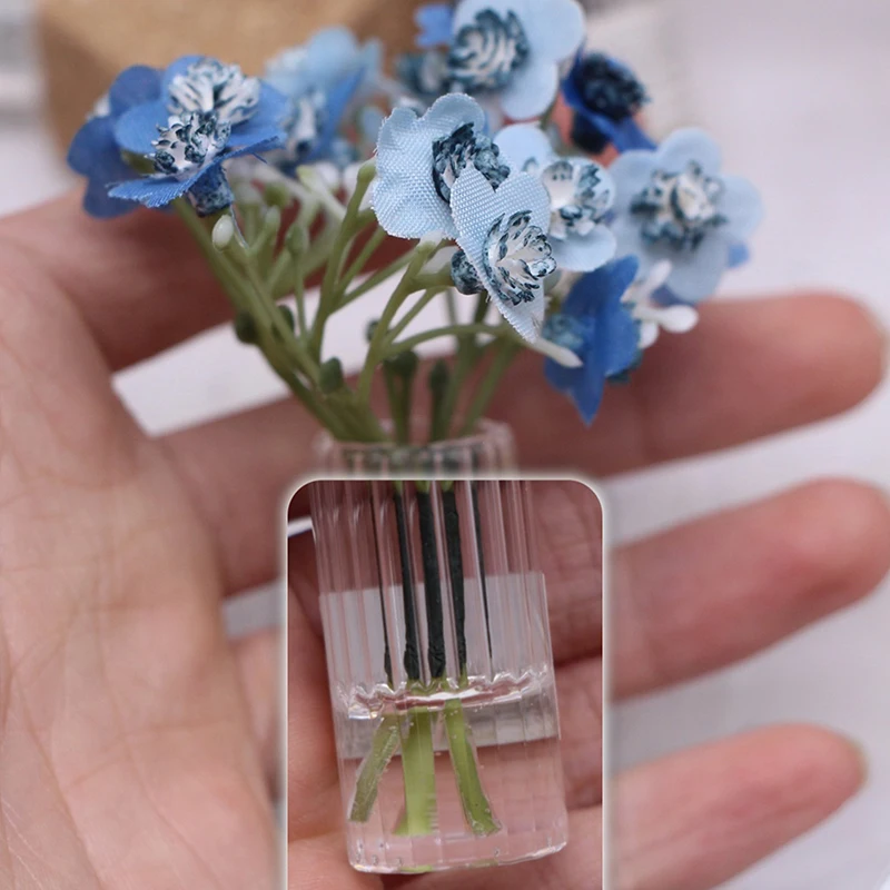 1PC Simulazione in miniatura Bouquet Piante in vaso Decorazione della casa delle bambole Decorazioni per il desktop Giochi di imitazione Giocattolo 1:12 Accessori per casa delle bambole