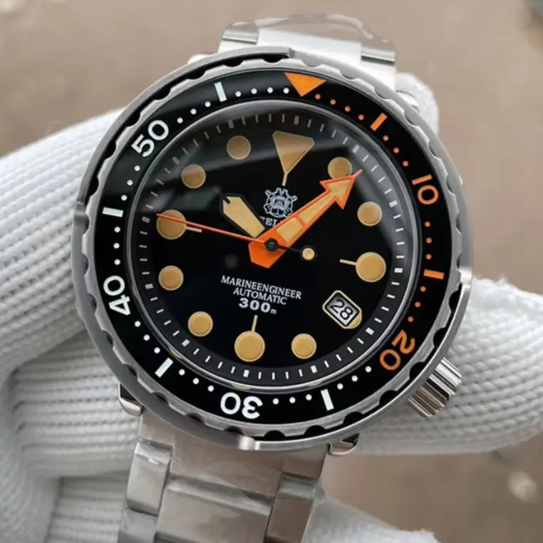 STEELDIVE Men Automatic Watch 47.5mm Tuna Mechanical Wristwatch Dive 300M Waterproof Luminous Sapphire Mirror NH35 Ceramic Bezel