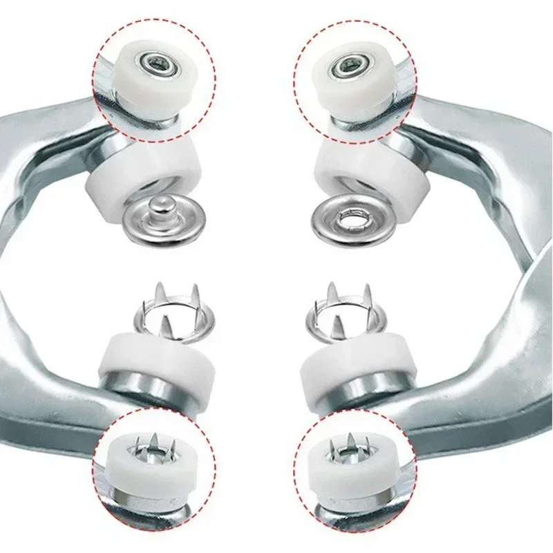 Tang pemasangan kancing lima cabang, Kit peralatan DIY gesper kancing jepret logam untuk pakaian jahit garmen