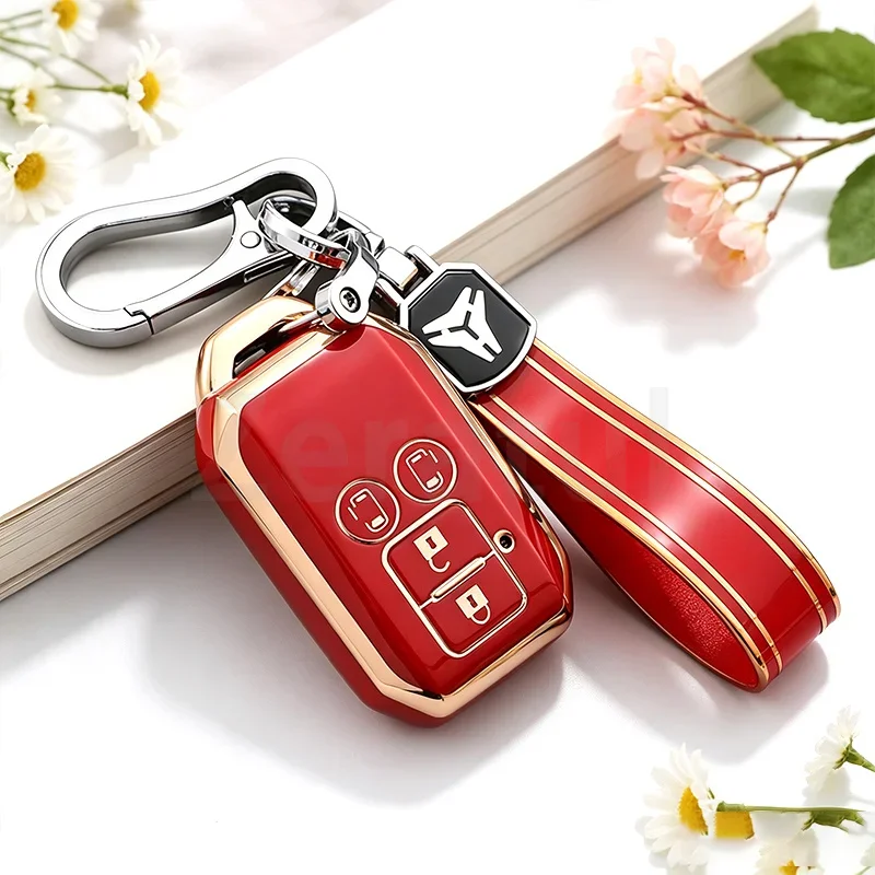 4 Buttons TPU Car Key Case Cover Auto Shell Fob Holder Bag for Suzuki Spacia MK53S Jimny Sierra Swift Wagon Keyless Accessories