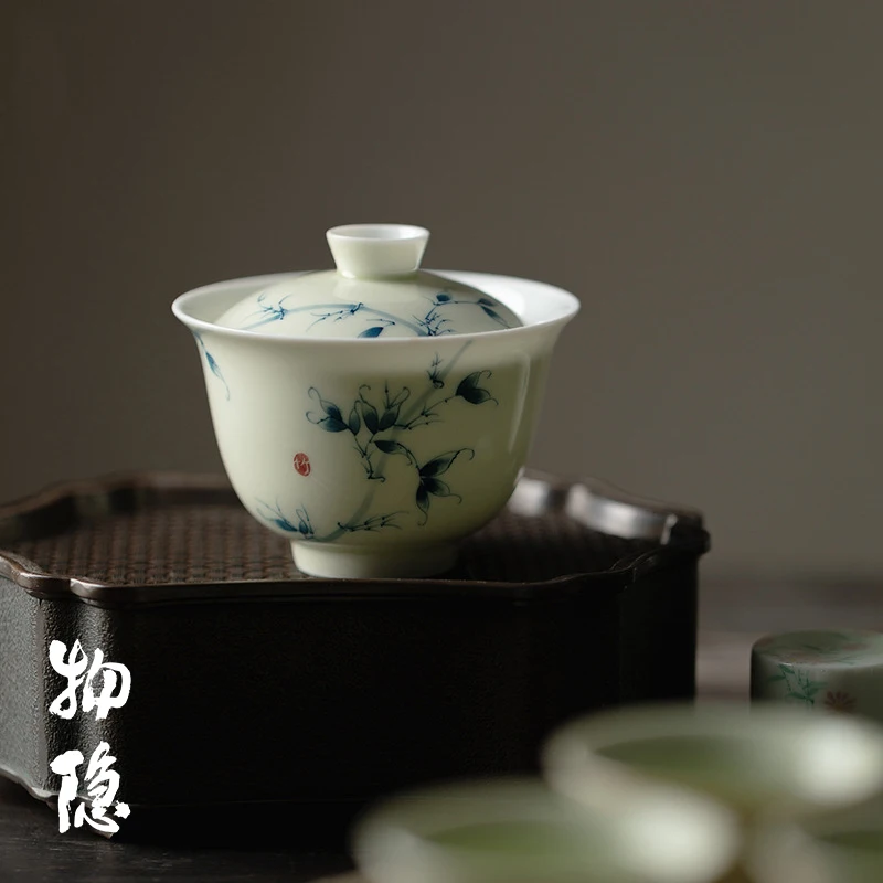 

Чайная чашка из сине-белого фарфора ручной росписи Yucai, тонкостенная чайная чаша Cerc, набор для чаепития Гунфу, ручная работа, традиционная китайская посуда.