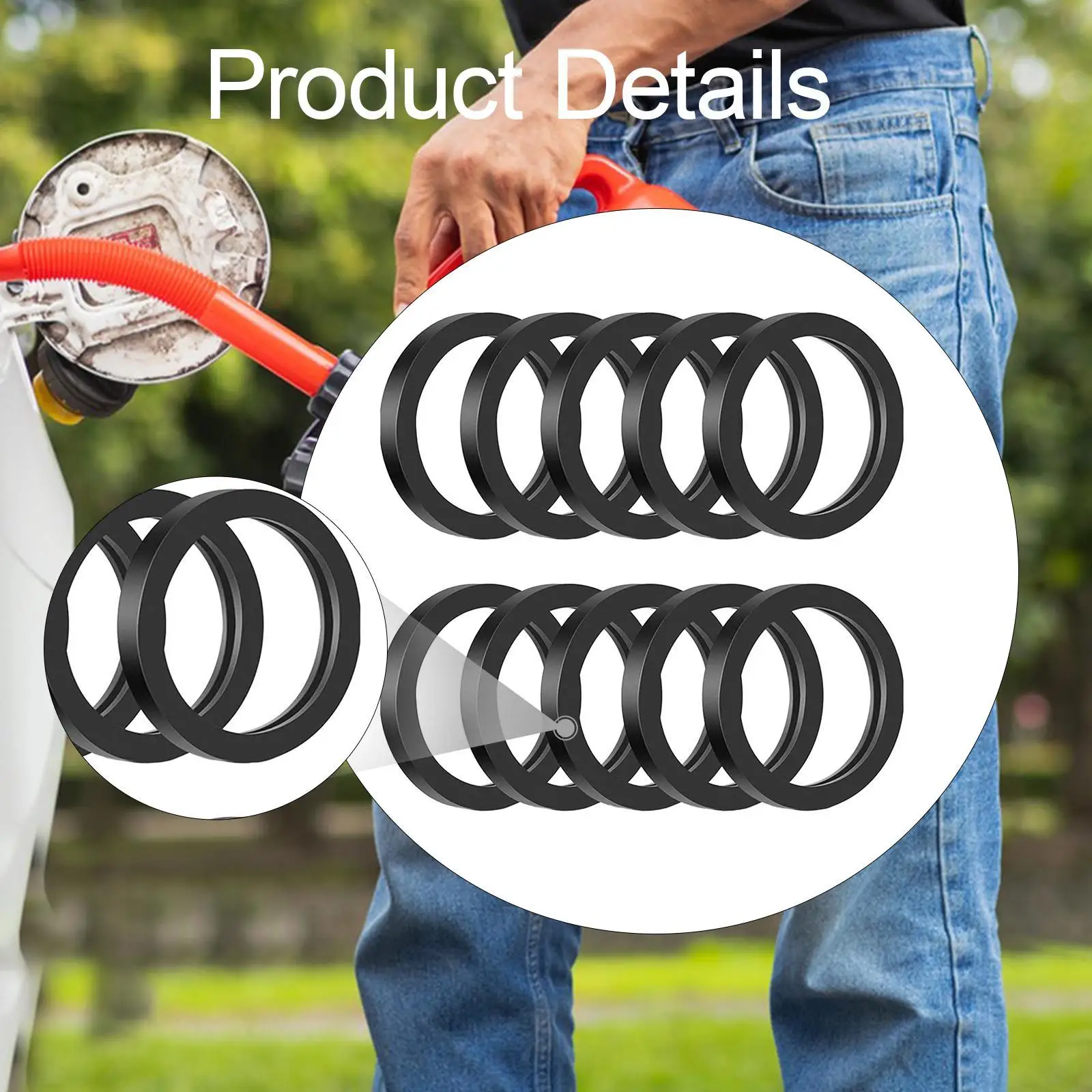 10 Pieces Tank Rubber Sealing Rings Portable Gas Tank Nozzle Gasket Seals Can Gaskets Supplies Gas Can Spout Gaskets