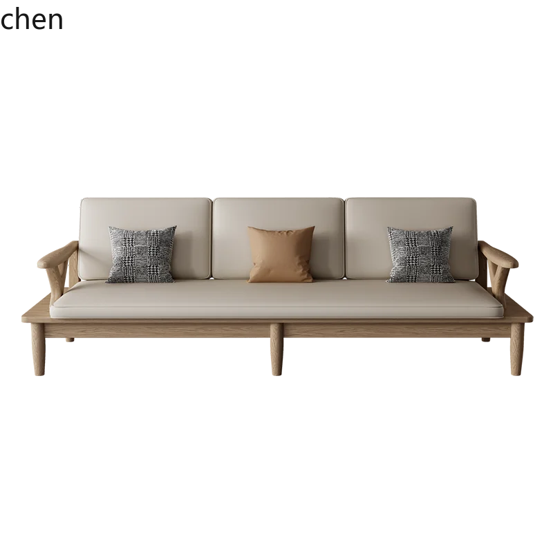 

winter and summer dual-purpose ash wood sofa simple modern living room furniture log sofa