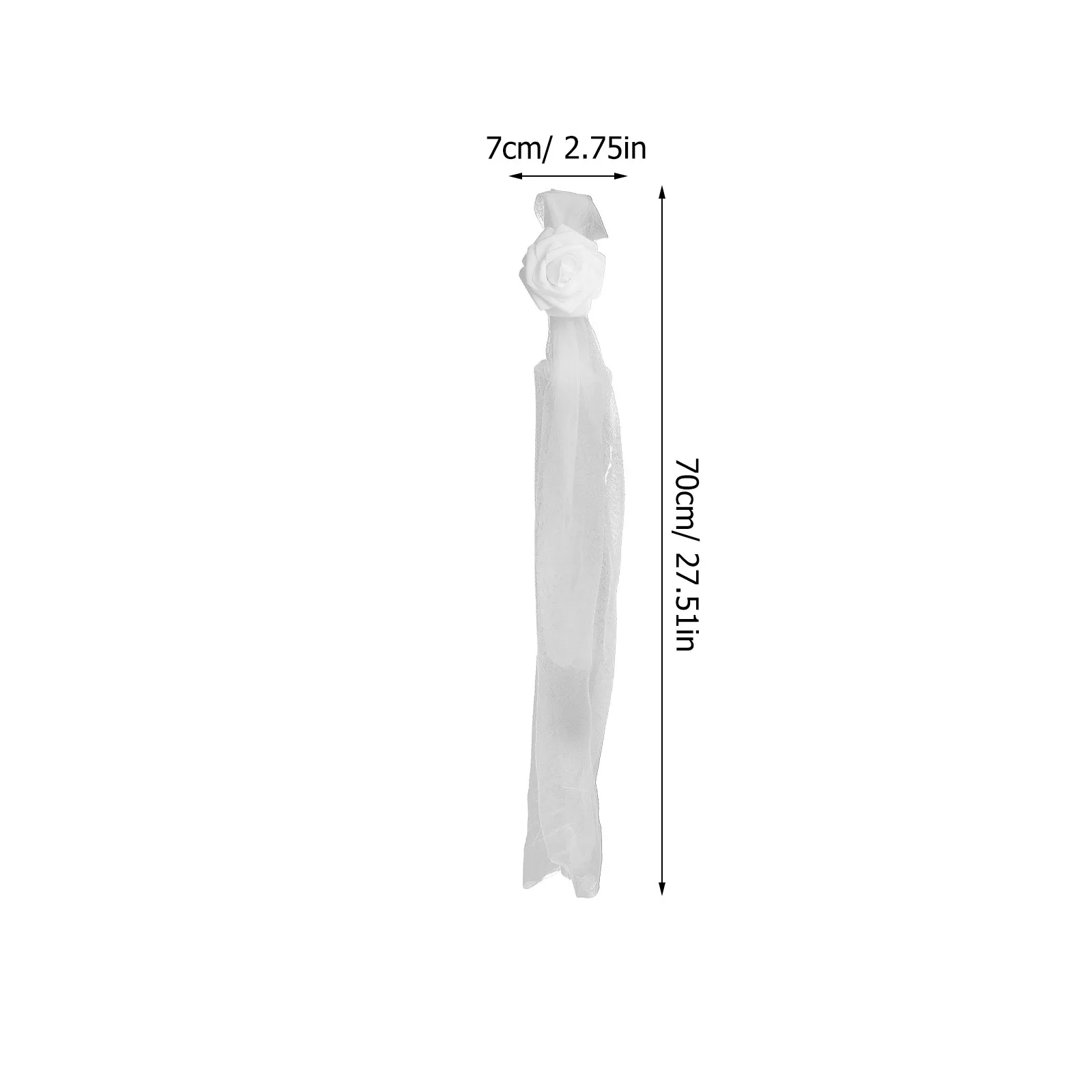 Artificial Floral Chair Sashes White Elegant Tulle-Bound Wedding Chair Decor for Church Ceremonies Banquet Aisle Flowers Party view 2