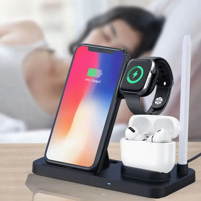 XIWO Wireless Charger Stand Foldable Magnetic 15W Fast Charging Station Stand for iPhone 12-17 Mobile Phones Airpods Watch