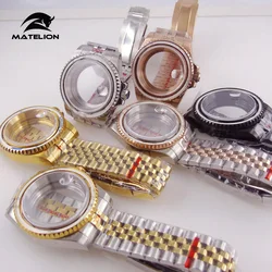 Matelion 20ATM Dive SUB Case Sapphire 40mm Rose Gold Black Fit NH35 NH36 NH34 GMT PT5000 Watch Case Jubilee Strap Slide Buckle