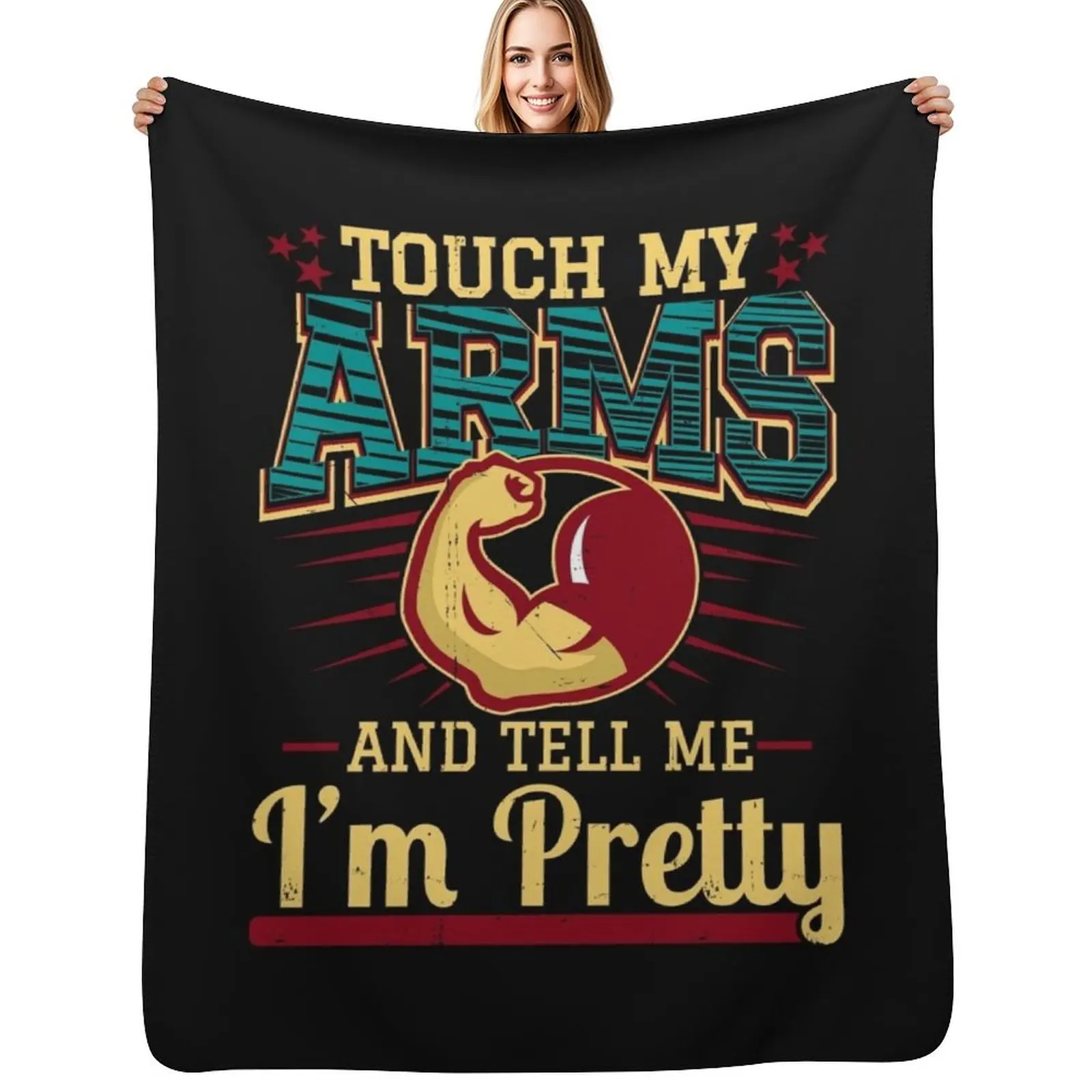 Touch My Arms And Tell Me I'm Pretty Muscle Man product Throw Blanket Cute Hairys christmas decoration Bed covers Blankets