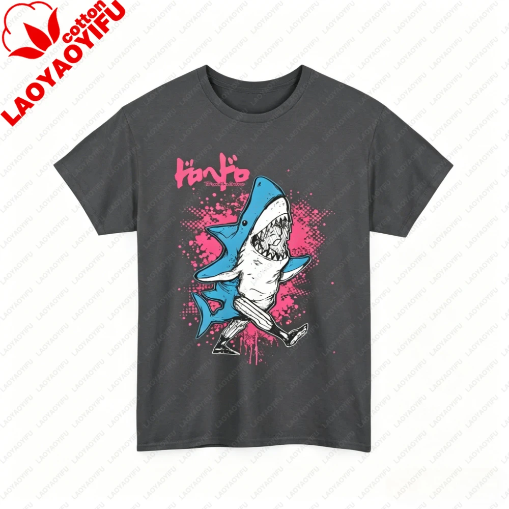 Ebisu Dorohedoro Shirt Caiman Manga En Anime T-Shirt Vintage Art Graffiti-Stil Pink Blau Farbspritzer T-Shirt Mode Herren Damen Oberteile – Detail 5
