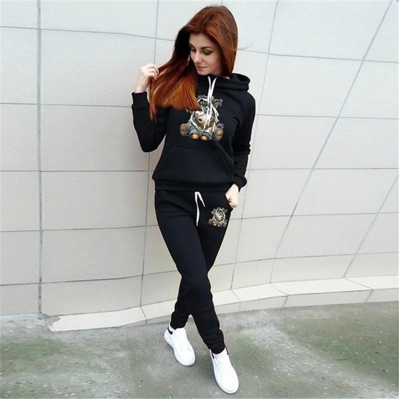 النساء TrackSuit الجمالية مصمم الملابس الخريف الشتاء عالية الجودة هوديس بلوزات Sweatpants ملابس رياضية امرأة السراويل مجموعات