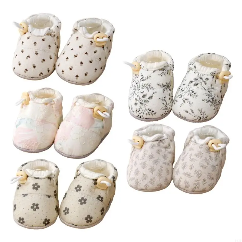 

1 Pair Breathable Cotton Infant Walking Shoes Nonslip Spring Fall Baby Floor Shoes Socks for Early Step