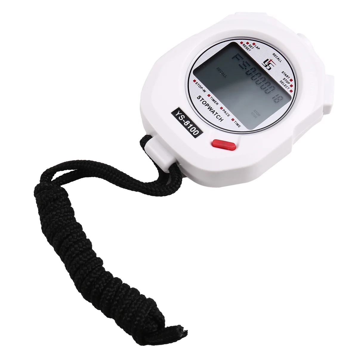 

A002 Timer Stopwatch Chronograph Sports Training Digital Chronometers 3 Rows Display of 100 Tracks White