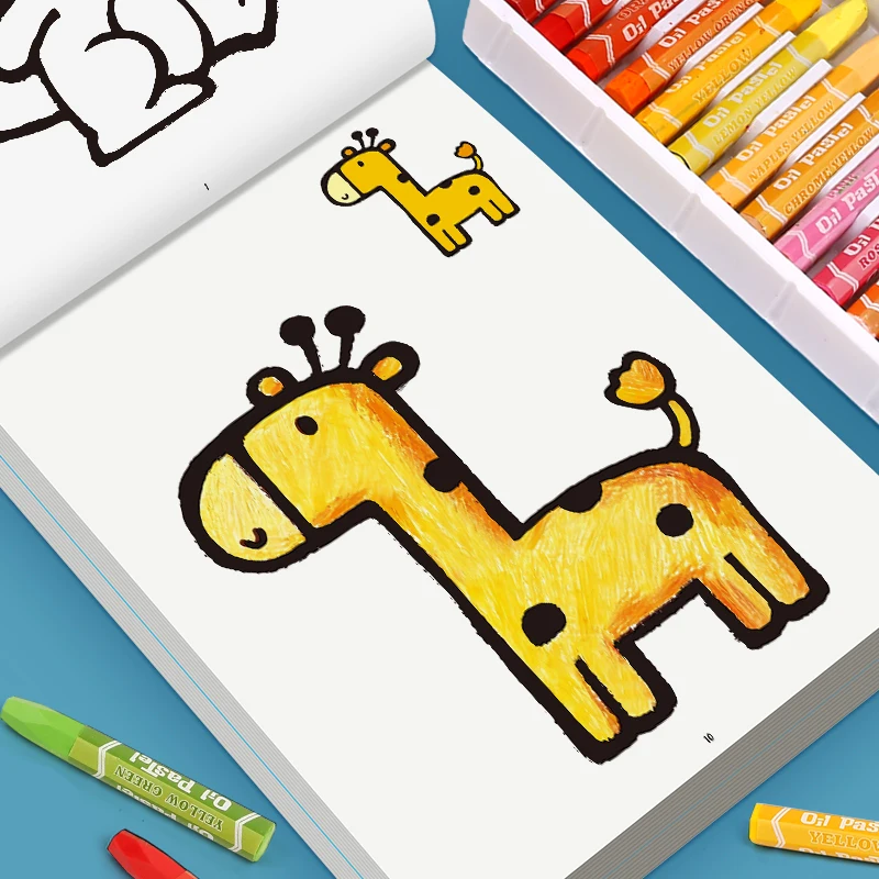 Fun Drawings 32 Patterns Children's Coloring Book 32 Pages of Animal Fruit Transportation Marine Animal Theme Enlightenment Book