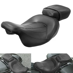 Motorcycle Black Low-Profile Two-Up Driver Passenger Seat For Harley Touring CVO Street Glide Special Classic 2009-2023 2022