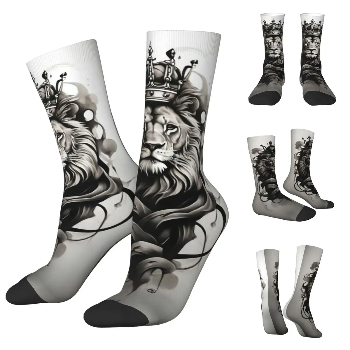 Calcetines de animales geniales, leones, tigres, gorilas, impresión hermosa de ocio, adecuado para todas las estaciones, regalos de vestir para hombres y mujeres