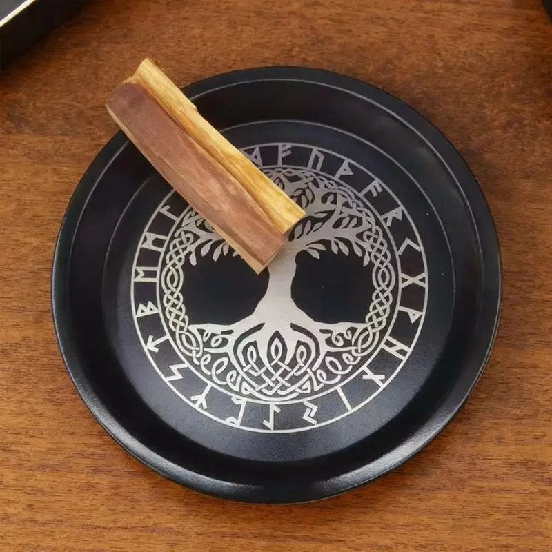 

Candlestick Round Plate Ritual Tray Holder Incenses Burners Home Decoration Jewelry Crystal Storage Tray 24BD