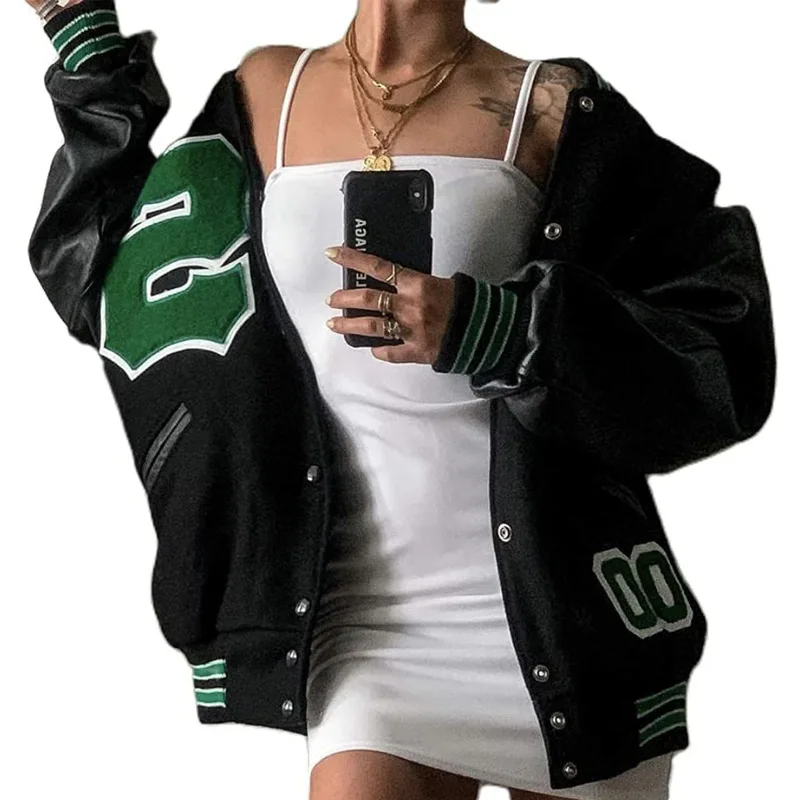 Straße Baseball Jacke Herbst Winter Neue Paar Hip Pop Fleece Verdickt Varsity Jacke Für Frauen ropa mujer Leder Jacke 방수자켓