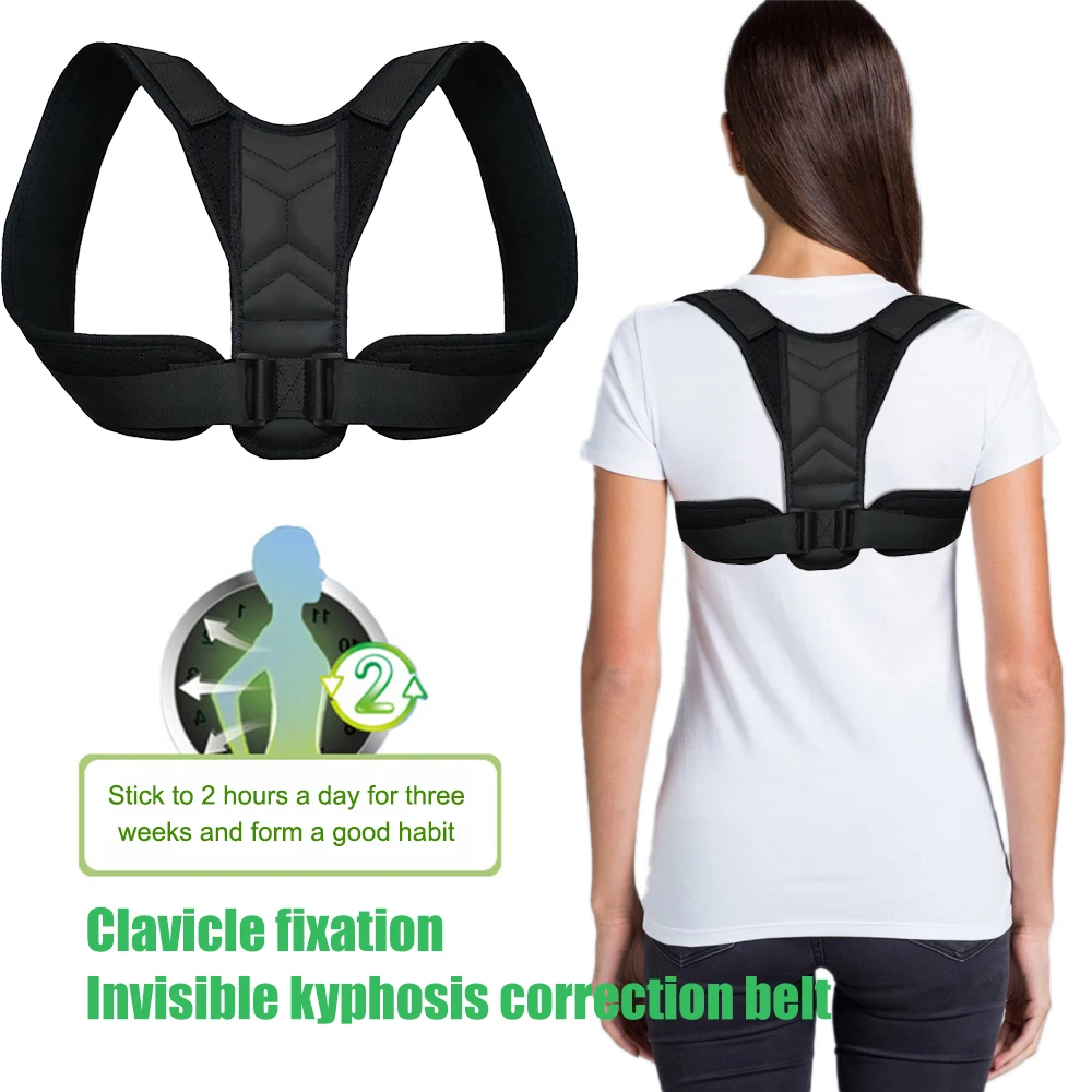 1Pcs Adjustable Compression Back Brace Posture Corrector Women Men Back Stretcher Posture Strap Shoulder Belt Back Pain Relief