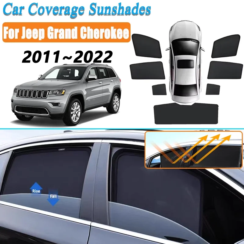 For Jeep Grand Cherokee WK2 2011~2022 Accessories Magnetic Car Sunshades Shield Windshield Curtain Side Window Shades Sunscreen