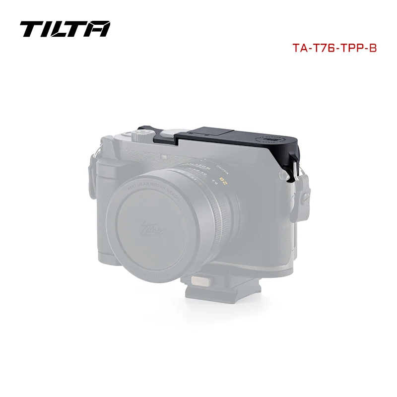 TILTA TA-T76 Vintage camerakooi voor Leica Q3 28/43 reisset – Zwart houten handvat L-vormig leer Leica flitsschoen duimgreep