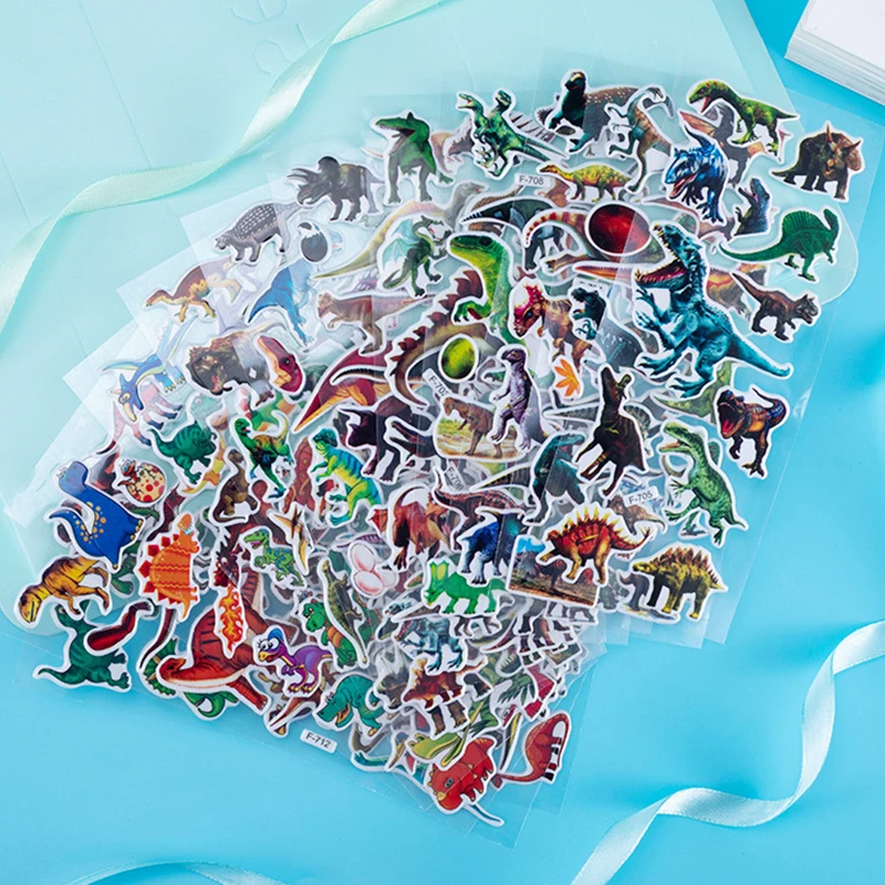 10 Blatt Dinosaurier-Cartoon-Aufkleber für Kinder, Notebook, Scrapbooking, Skateboard, DIY, wasserdicht, niedliche Aufkleber, Spielzeug, Jungen, Geschenk