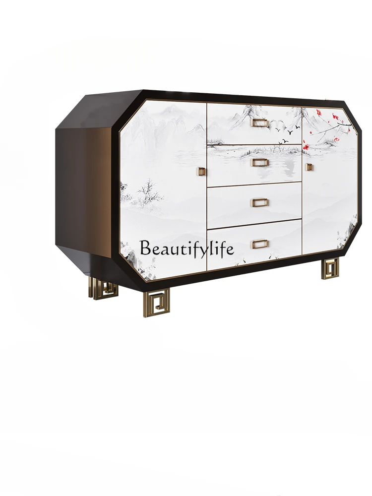 

New Chinese Style Light Luxury Entrance Cabinet Entrance Doorway Storage Sideboard Cabinet Curio Cabinet Designer Painted