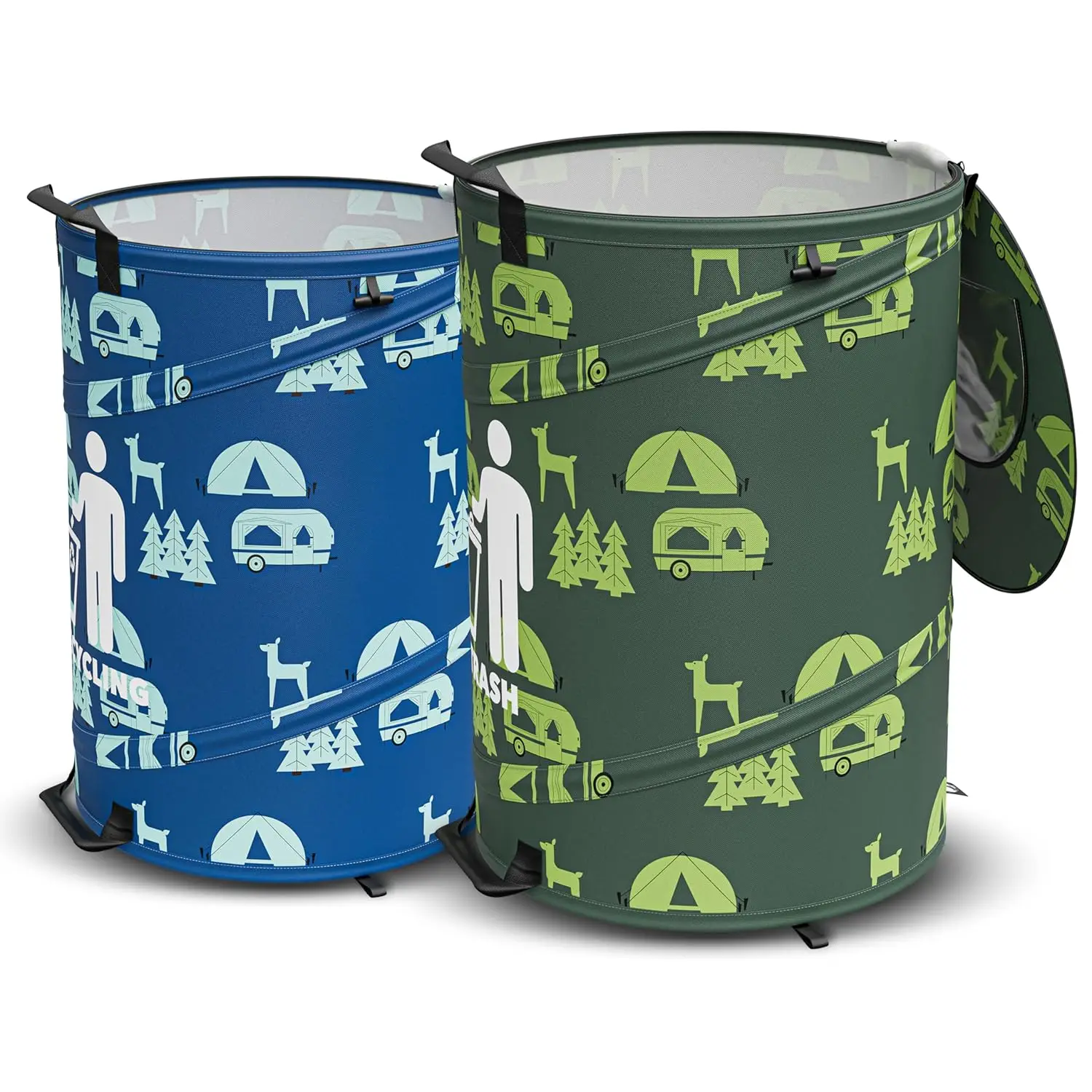 

Складные всплывающие баки для мусора и переработки на 30 галлонов для автофургона, кемпинга, двора, сумка для мусора, корзина для игрушек