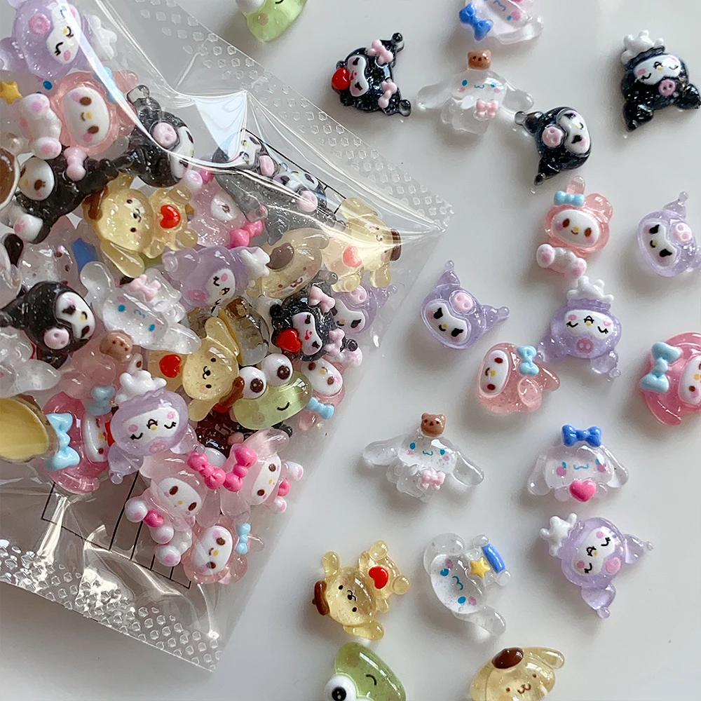 20 stuks gemengde Kuromi & Mymelody & Friends nageldecoratie Kawaii cartoon nagel strass bedels set DIY Y2K manicure accessoires *