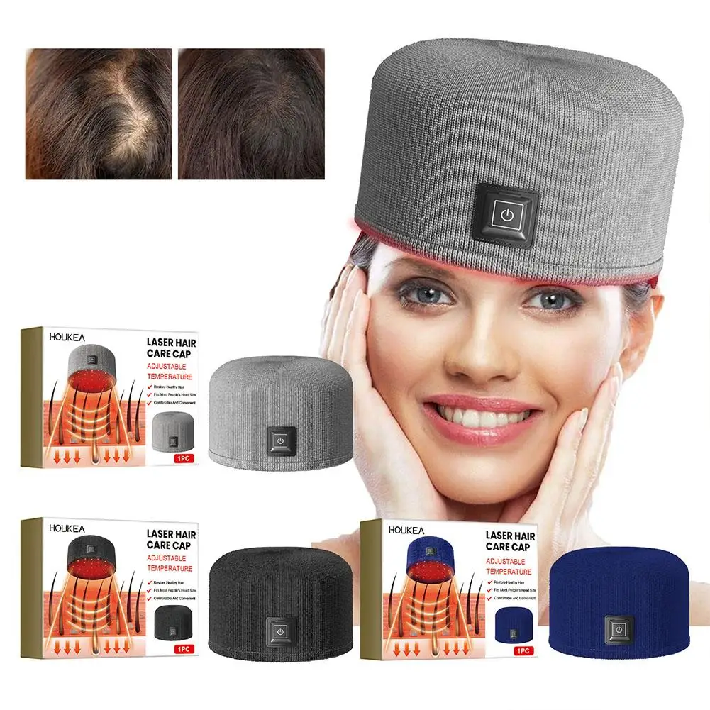 Cor pura Cap Cabelo Infravermelho, Anti-Hair Loss Improvement Loss Hat, Capacete Laser Depressi, 3 Tratamento Cor, O0N5