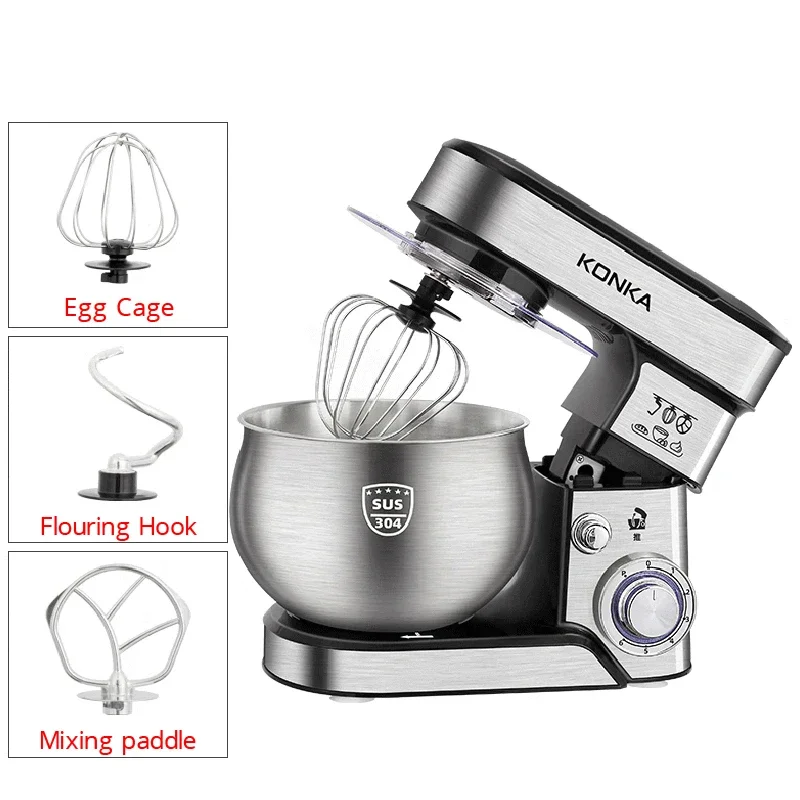 KONKA Chef Machine Household Multifunctional Flour Dough Mixer Small Dough Kneading Machine Fully Automatic Electric Egg Beater