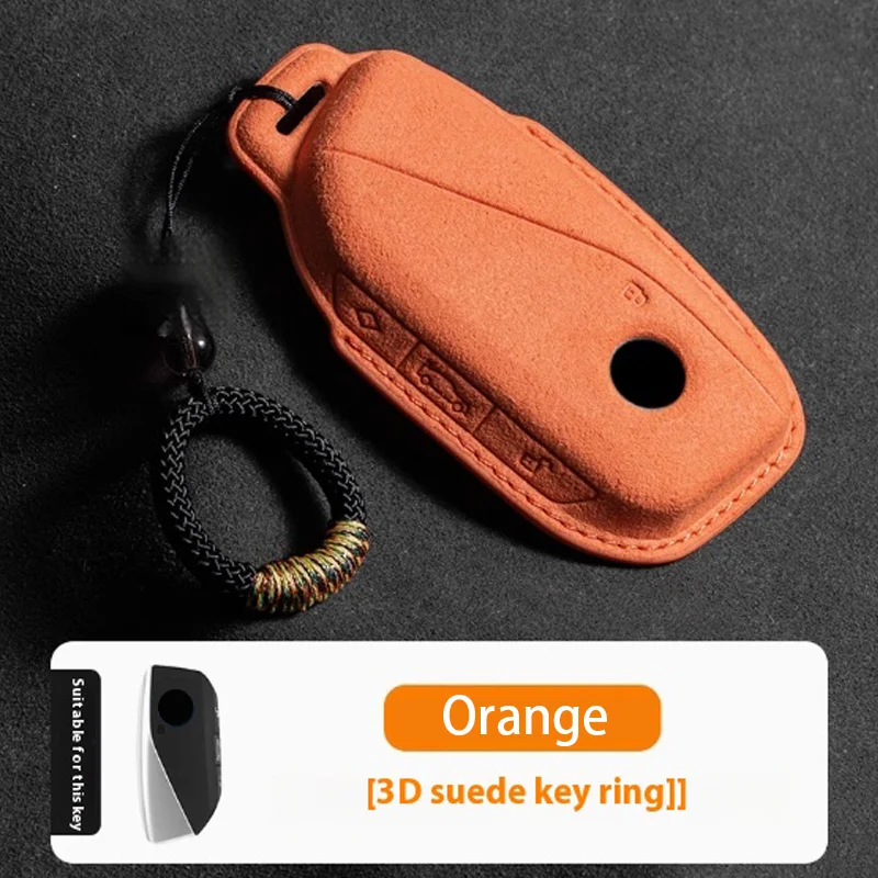 

New Energy for BMW Car Key Case Bag for X7 X1 X6 I7 735Li 740 X1 IX XM X5 2023 2024 Turned Fur Key Protective Cover Accessories
