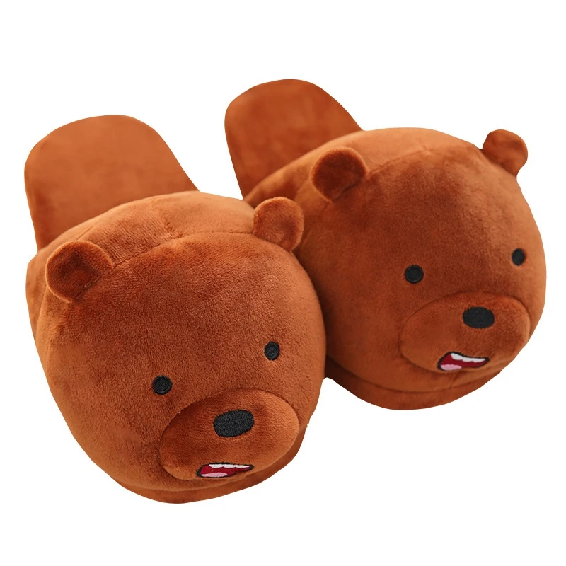 

Plush Slippers Toys Cute Bear Warm Winter Adult Shoes Doll Household Products