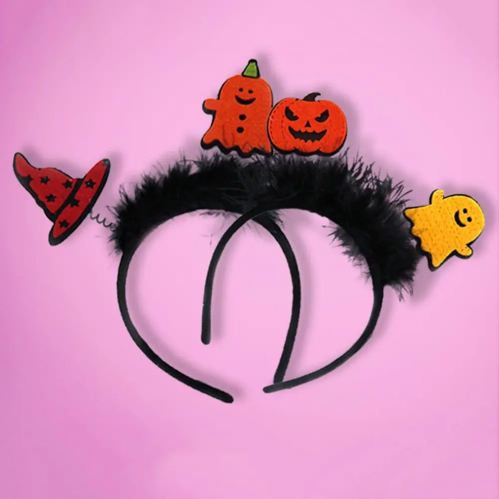 Funny Cartoon Halloween Feather Headband Pumkin Spider Pumkin Hairband Hairband Headwear Halloween Hairband Halloween Party