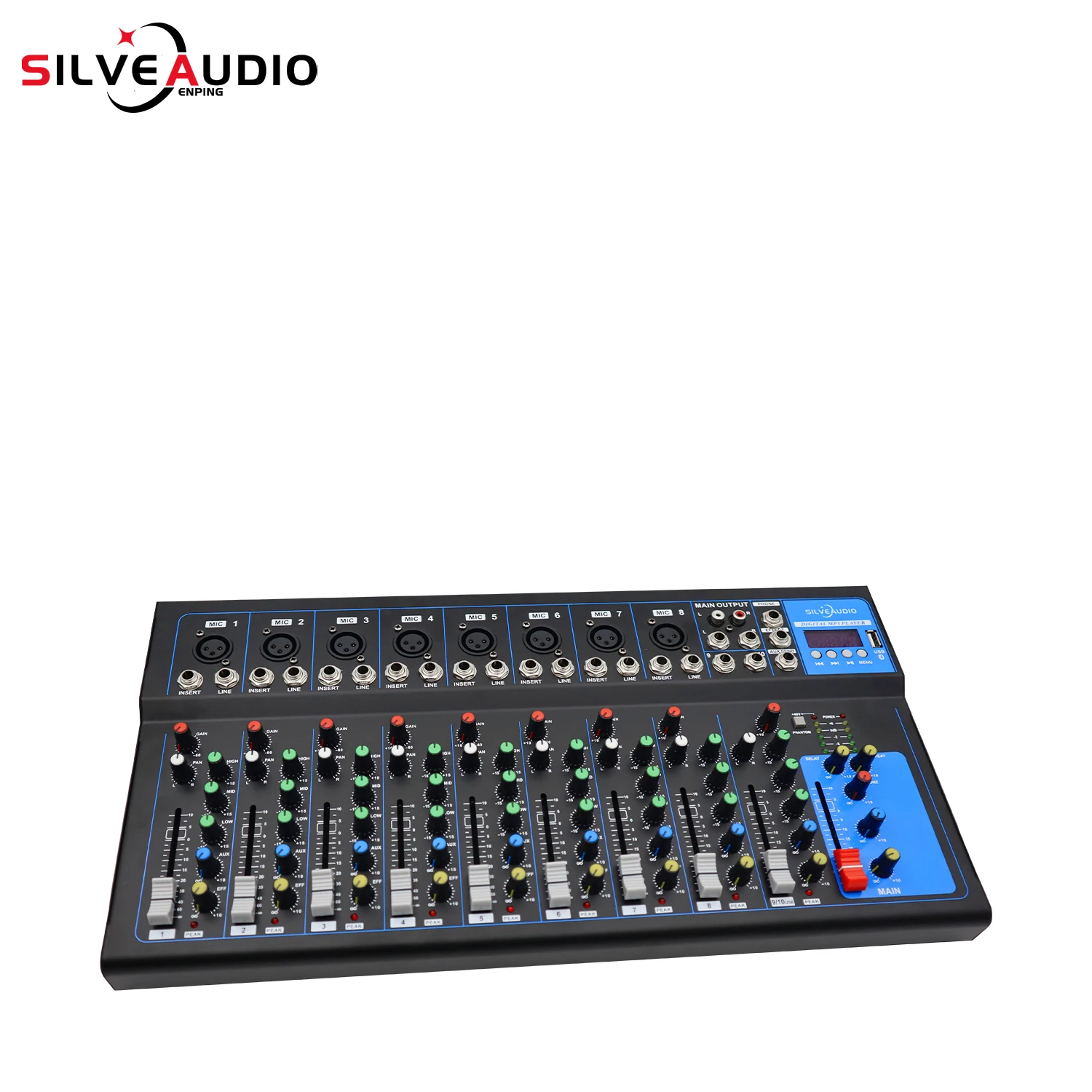 

GAX-UF10 Professional Audio Mixer 10 Channels with BT USB DJ Mixer for KTV Outdoor Party