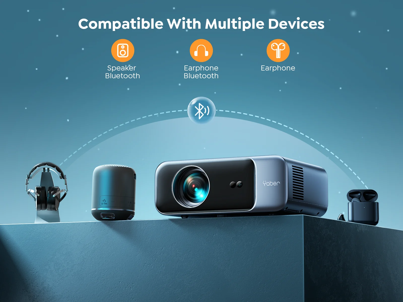 YABER Pro V9 Videoproiettore WiFi Bluetooth Proiettore nativo 1080P 500 ANSI con WiFi 6 e messa a fuoco automatica/6D Keystone 4K supportato